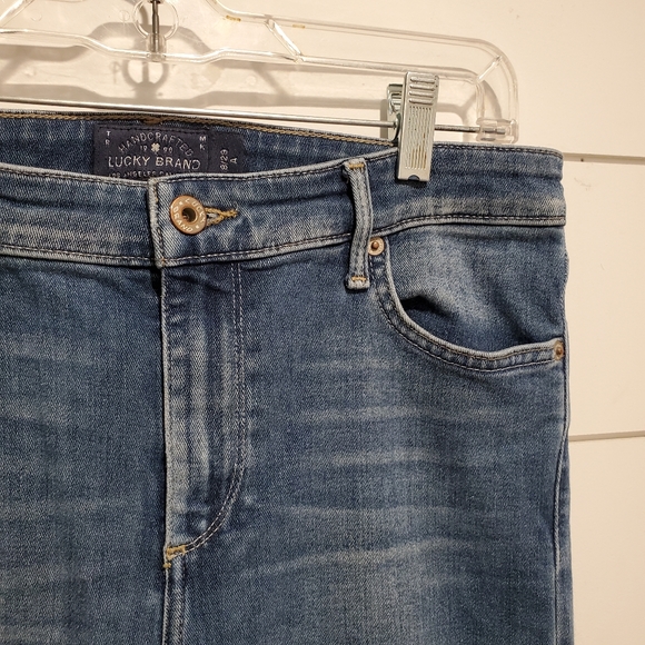 Lucky brand 8 high rise denim distressed jeans stretch pants bridgette skinny - Picture 7 of 15